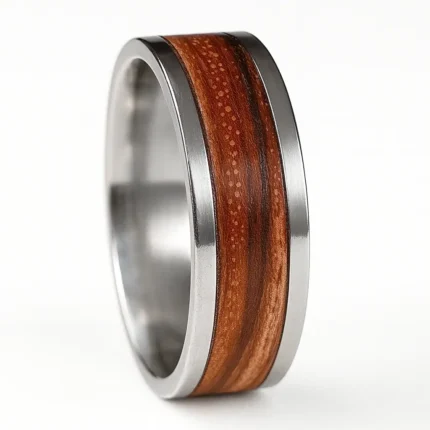 Prsten od zebrano drveta sa čeličnim obrubom-drveni detalj