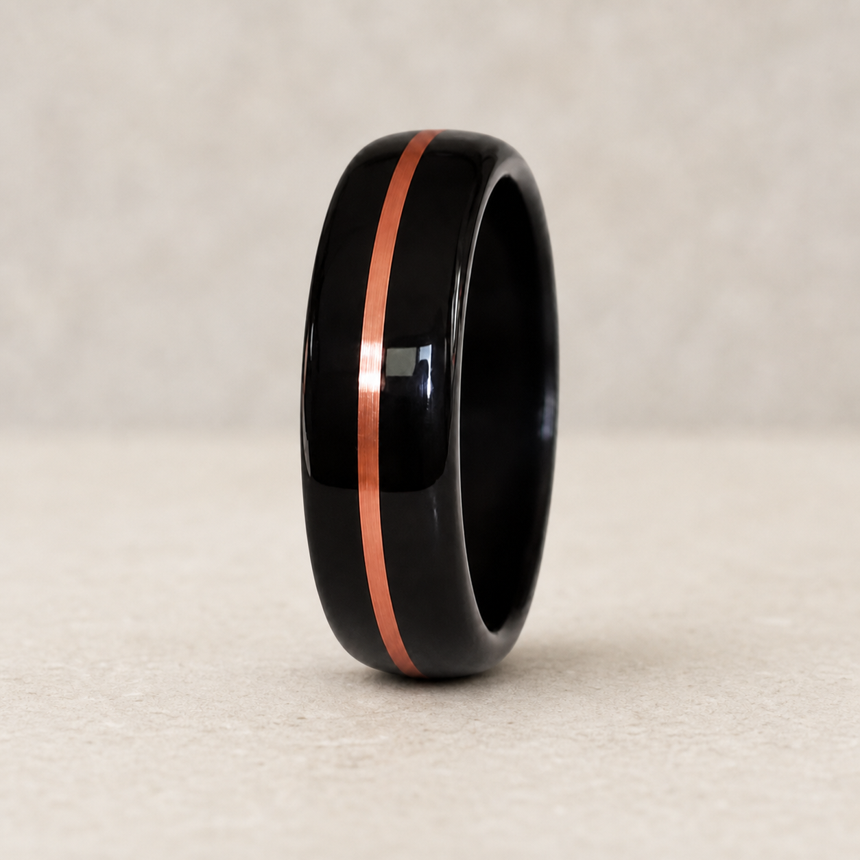 Bentwood prsten od ebony drveta sa bakrom - Slika 2