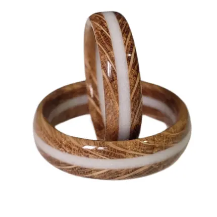 Bentwood burme od hrasta sa belom epoxy smolom